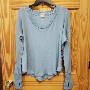 Free People We The Free Colby Longsleeve  Shirt Top Tunic XL